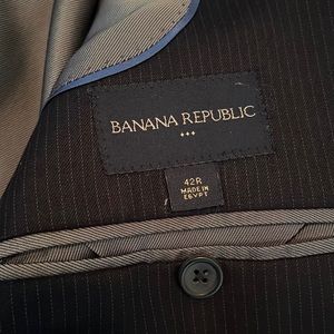 Banana Republic Black Pin Stripe Suit Jacket